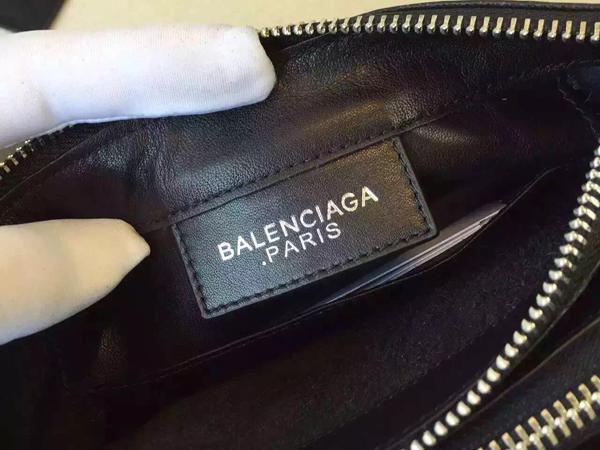 2015新作 BALENCIAGA バレンシアガスーパーコピー ブラックレザー クラッチバッグ