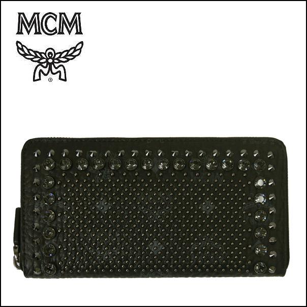 MCM コピー エムシーエム MYL 4AVI01 BK001 スタッズ ラウンドファスナー 財布