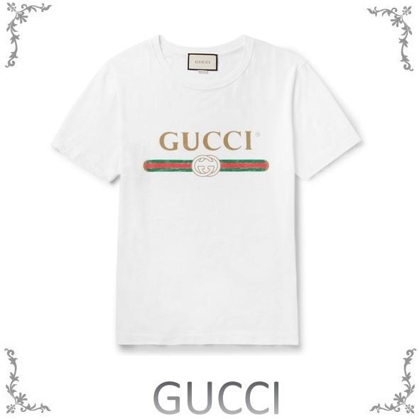 2017新作 GUCCI グッチ スーパーコピー プリントウォッシュヴィンテージ加工Tシャツ7061501