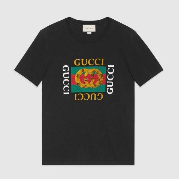 2017AW Gucci グッチスーパーコピー Gucci print ウォッシュドTシャツ 7072007
