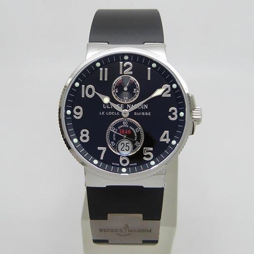 ユリスナルダン スーパーコピー 263-66-3/62 Maxi Marine Watch ブラック メンズ