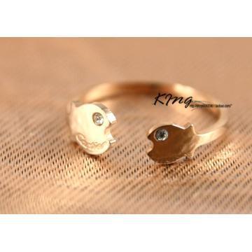 カルティエ 魚のキス ピンクゴールドリング（指輪） ri106
