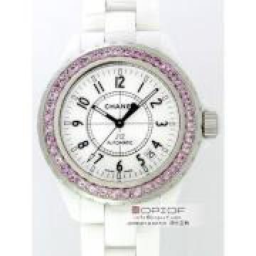 日本シャネル スーパーコピー時計J12H1182 38mm ホワイトセラミックブレス ベゼルピンクサファイヤ ホワイト