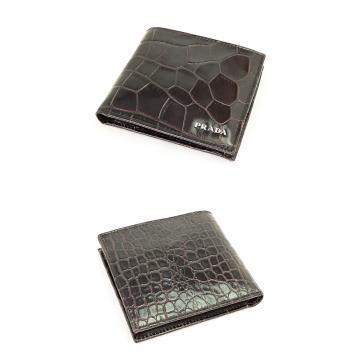 日本プラダ スーパーコピーPRADA 二つ折り財布/メンズ財布 クロコダイル調型押し レザー ダークブラウン 2M0738 ST.COCCO/1U5 EBANO